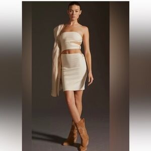 NWT ANTHROPOLOGIE Bordeaux Strapless Cutout Dress in
Cream Size‎ XLP